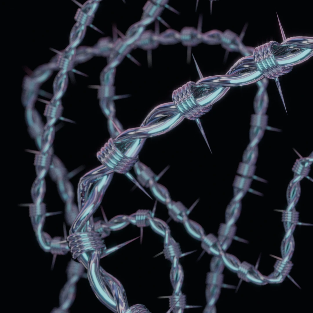 Barbed Wire - Industrial metal wire with realistic materials